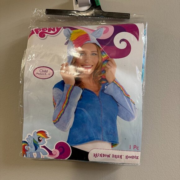 NWT My Little Pony Rainbow Dash Hoodie. Child size Medium 8-10 - Picture 1 of 4